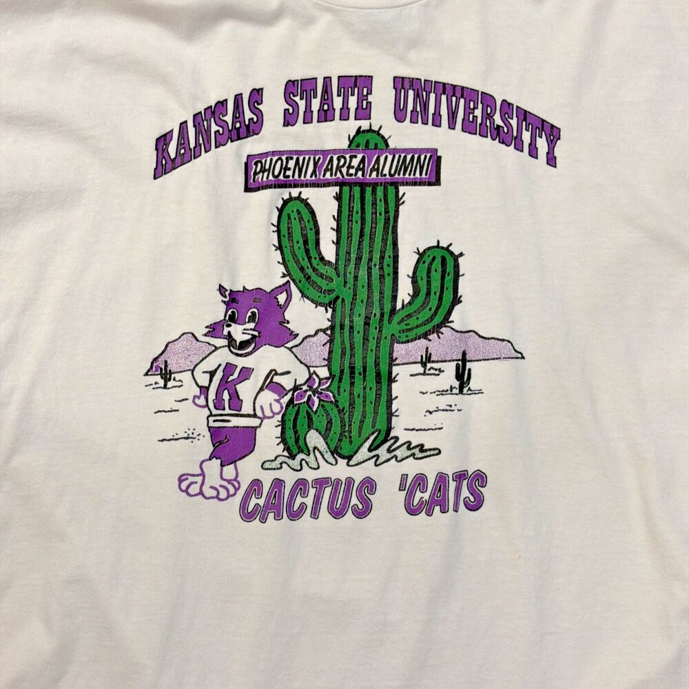 VTG Single Stitch Kansas State Wildcats Graphic T Shirt Size L KSU - Phoenix AZ